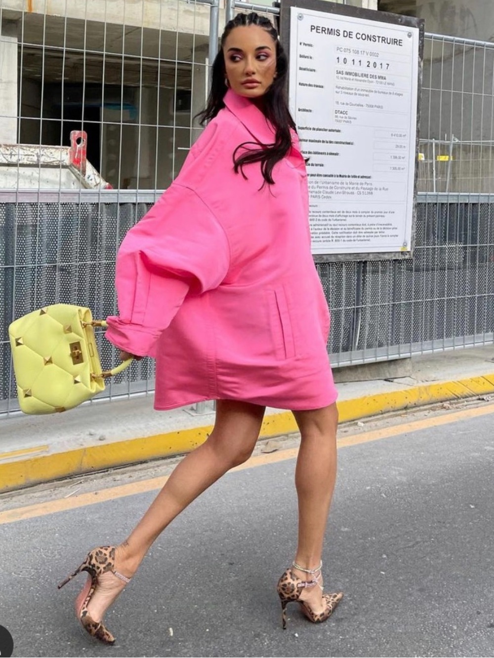 Valentino Runway Pink Silk Oversized Shirt Dress Tunic IT 40 US 4 One Size Look